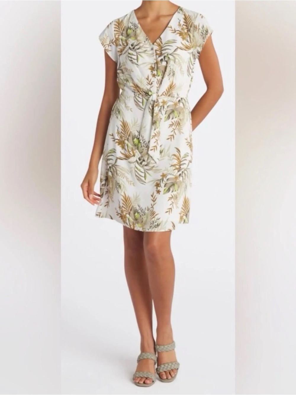 41 Hawthorne Tropical Twist Dress - White/Green